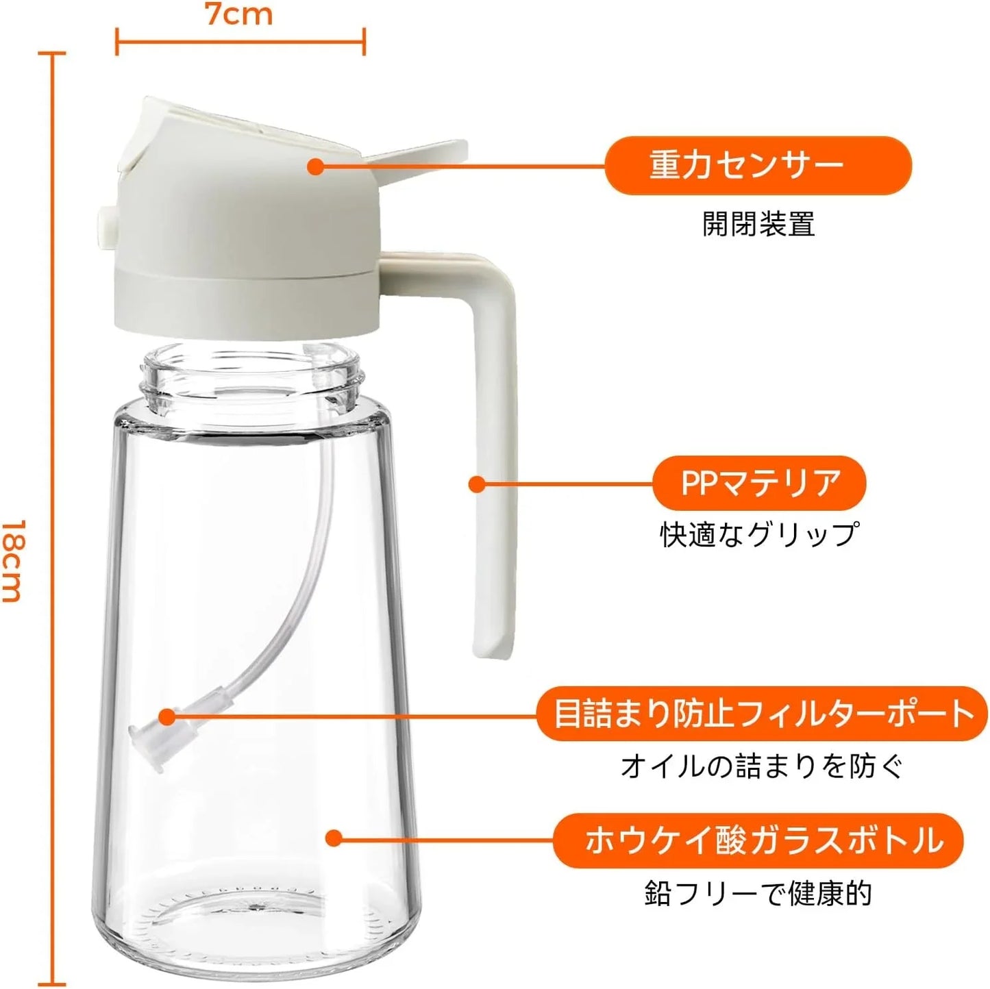 【nippomall ™ 】 🍈 オリーブオイル&オイル用 2 in 1 ディスペンサー&スプレー 料理をすべて楽しむ方へ。